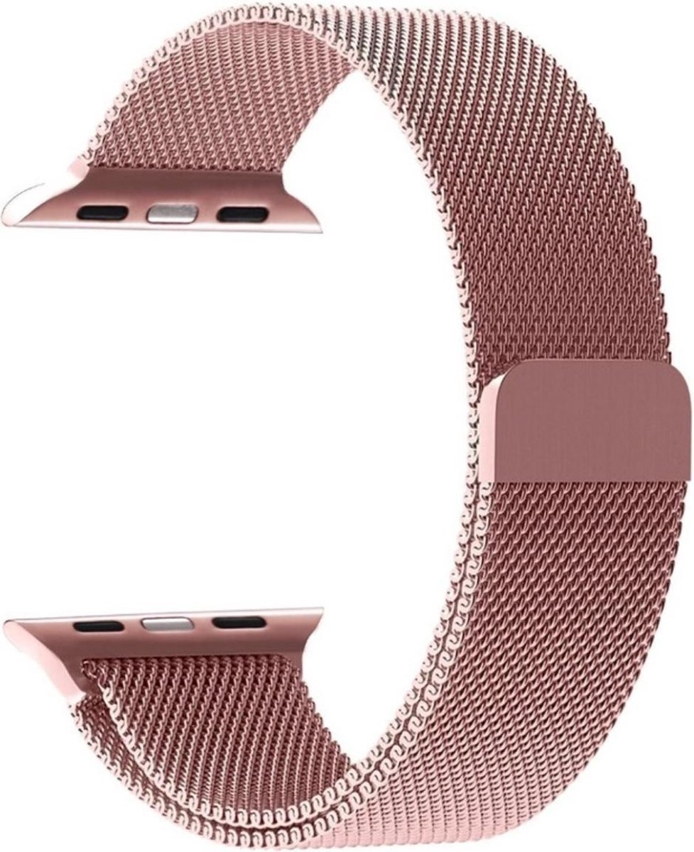 Stainless Steel Horloge Band 38/40 MM geschikt voor Apple Watch Series 1/2/3 - Rosé Goud - Merkloos