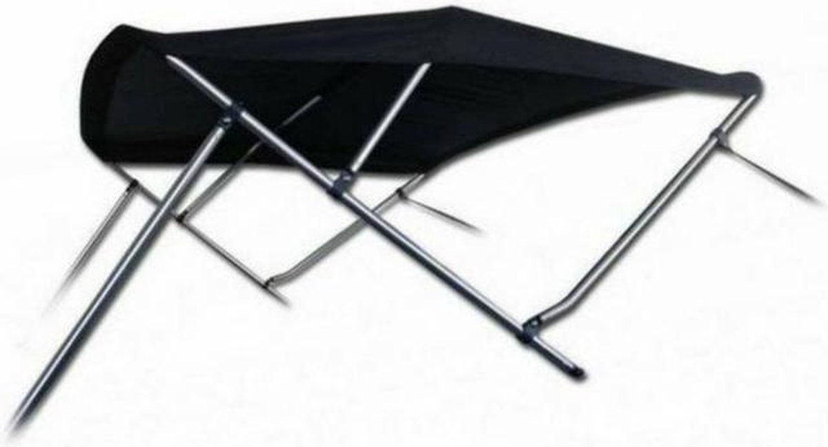 3 Boog Biminitop Zonnetent PREMIUM H117 cm ZWART Breedte 246-261 cm