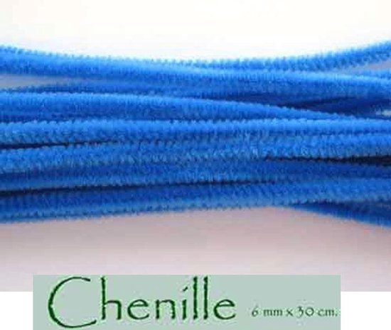 Blauw Chenille/Pijpenrager/Knutseldraad -30cm x 100 stuks | bol.com