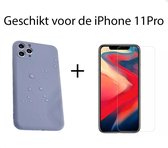 Apple iPhone 11 Pro Hoesje - Siliconen Backcover - Met Lens Bescherming - Lichtpaars