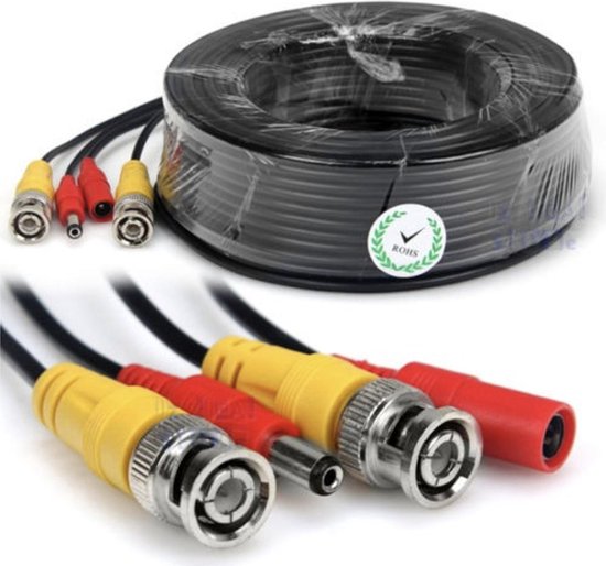Beveiliging video kabel stroom kabel BNC DC-kabel Combo-kabel voor CCTV  Camerasysteem, 40M | bol.com