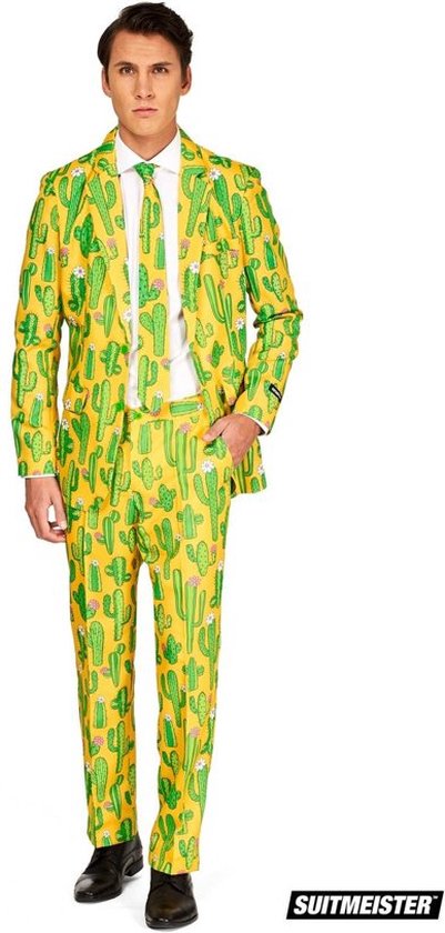 Suitmeister - Sunny Yellow Cactus - Mannen kostuum - Carnaval - Geel - Maat  XL | bol.com