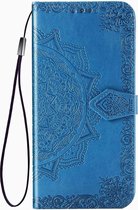 Bloem blauw agenda case hoesje Oppo A5 (2020) / A9 (2020)