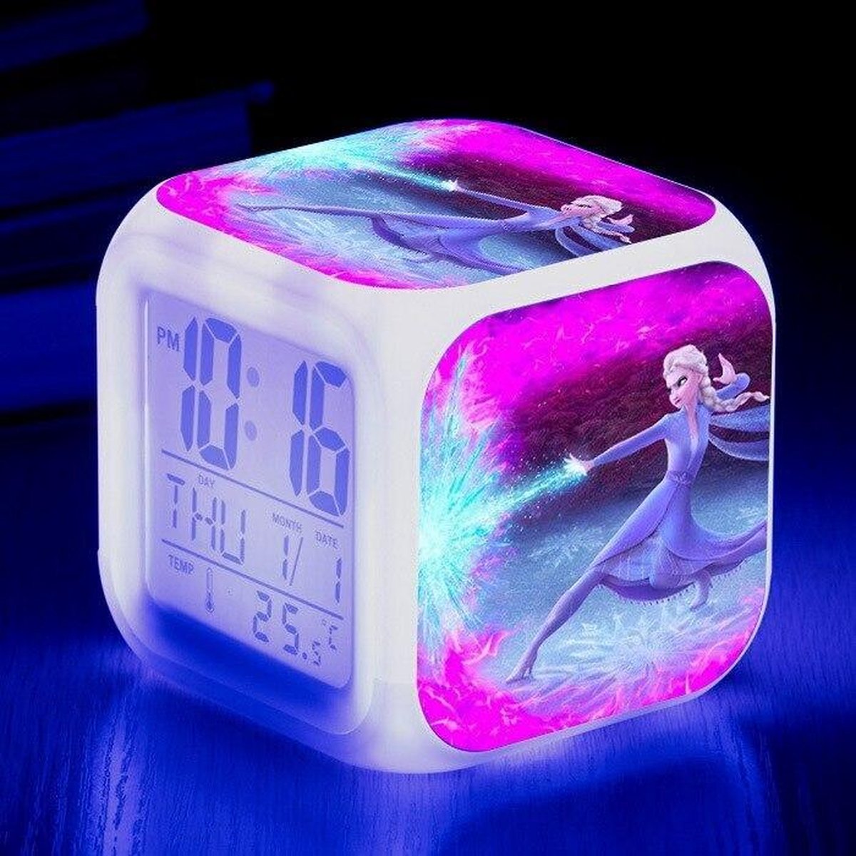 Frozen 2 Elsa Alarm Wekker met 7 kleuren LED - Tempratuur Weergave -  Kalender -... | bol.com