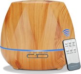 Seidon™ Aroma Diffuser – Lichtbruin Hoekig - Gratis Ebook - Luchtbevochtiger – Geur Verspreider