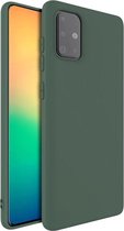 HB Hoesje Geschikt voor Samsung Galaxy A51 - Siliconen Back Cover - Donker Groen
