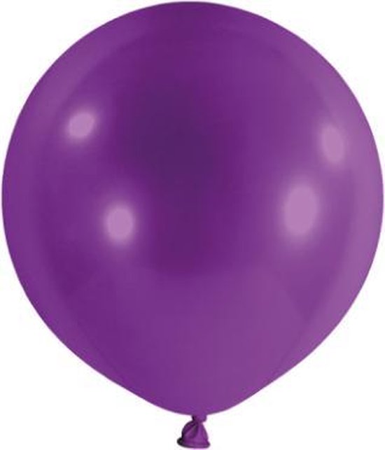 Mega ballon XXL 180cm paars inclusief sluitclip