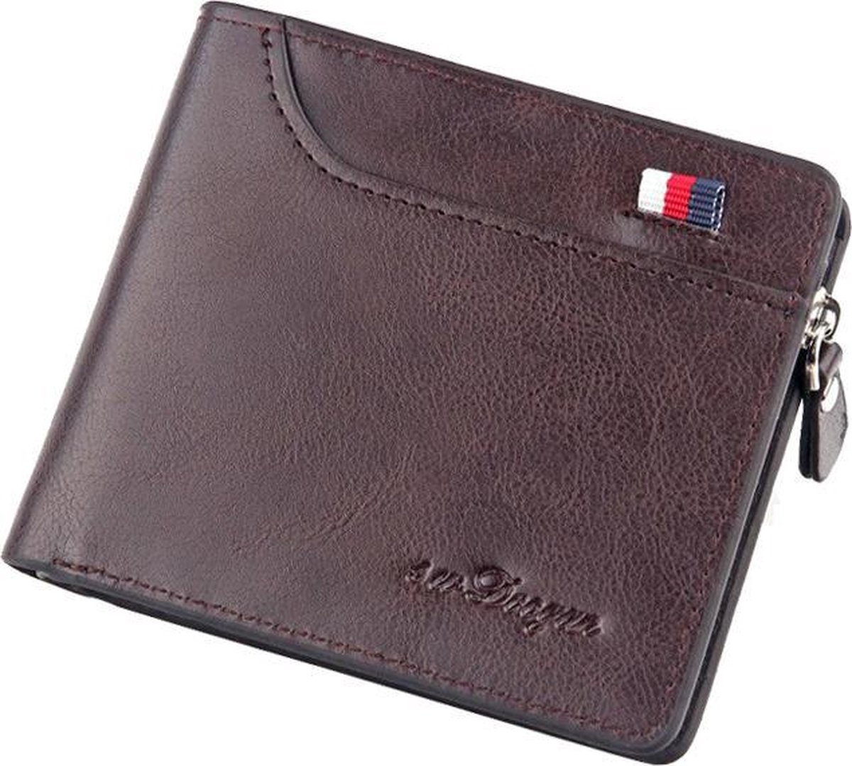 BAZORO® Portemonnee - Billfold - Heren - Kunstleer - Donkerbruin