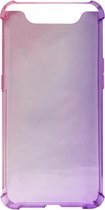ADEL Siliconen Back Cover Softcase Hoesje Geschikt voor Samsung Galaxy A80/ A90 - Kleurovergang Roze en Paars