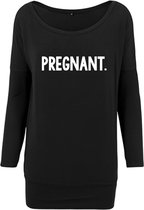 Zwangerschaps shirt pregnant-heerlijk zwangerschaps shirt met ronde hals met lange  mouw-Maat L