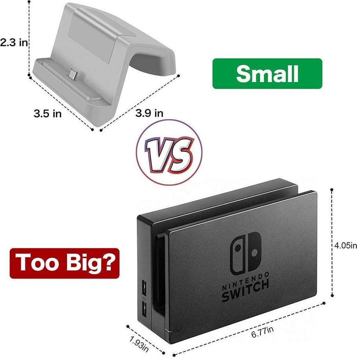 Bol Com Nintendo Switch Docking Station Grijs Inclusief Usb C Kabel Oplaad Standaard