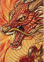 Wizardi Diamond Painting Kit Chinese Dragon WD177