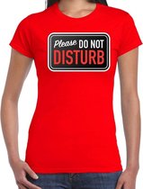 Please do not disturb fun tekst t-shirt rood voor dames 2XL