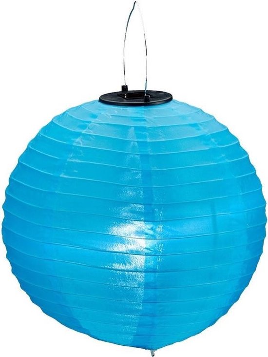 Lanterne solaire colorée 30 cm bleu