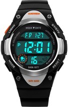 Kinderhorloge Chrono - Alarm – Digitaal Horloge – Zilver Look- Ø37mm