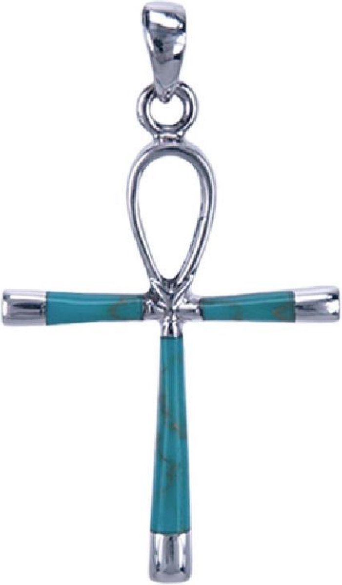 Aparte Ankh hanger van zilver met Turquois