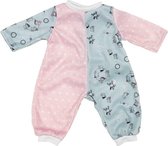 Poppenkleding pyjama roze/blauw (36 cm)