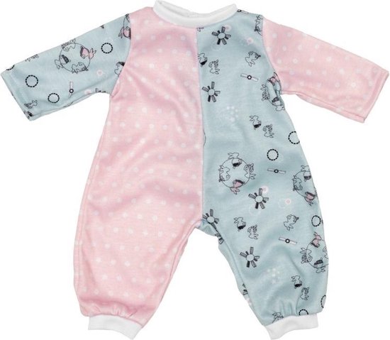 Foto: Poppenkleding pyjama roze blauw 36 cm 