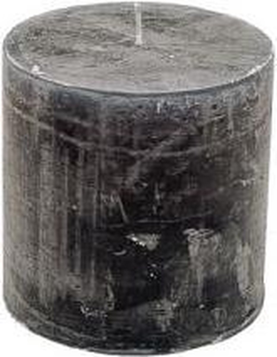 Stompkaars dark grey - KaarsenKerstkaarsen - Paraffine - 10x10cm
