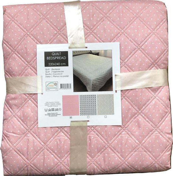 Quilt bedsprei 220x240 cm - roze | bol.com