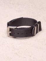 Premium Seatbelt NATO strap zwart – Nylon horlogeband – 22mm