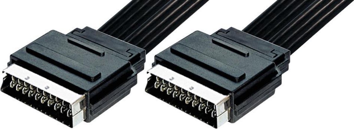 21-pins Scart kabel - plat / zwart - 0,50 meter - Transmedia