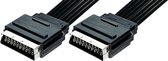21-pins Scart kabel - plat / zwart - 0,50 meter