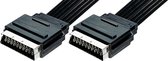 Transmedia 21-pins Scart kabel - plat / zwart - 1 meter