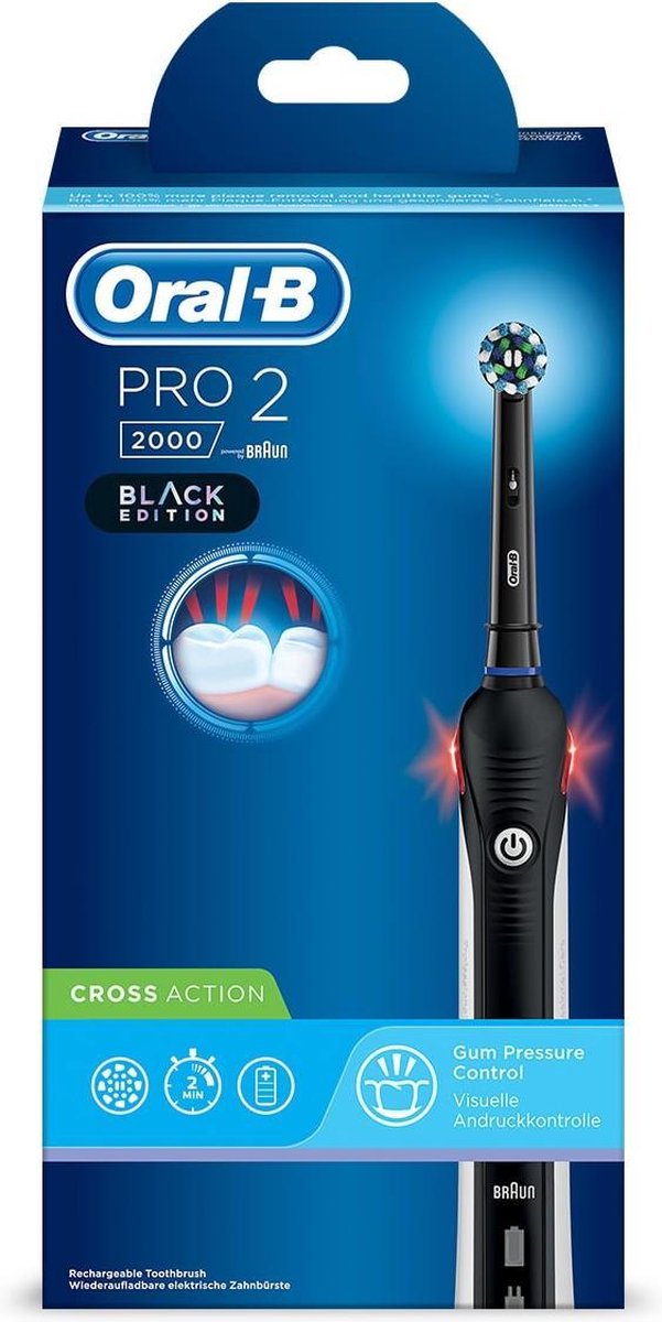 Oral-B Pro 2 2000 - Elektrische tandenborstel - Zwart, Wit | bol.com