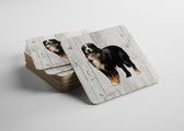 Hond Berner Senne | Houten Onderzetters 6 Stuks