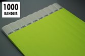 Grootverpakking: CombiCraft Blanco Tyvek Polsbandjes Neon Geel - 1000 stuks