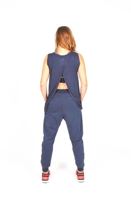 Re-Born - Sportkleding - Sport top mouwloos - Yogatop - Fitness top - Wijdere top - Dames - Donkerblauw - Maat M van Re-Born — afbeelding 5