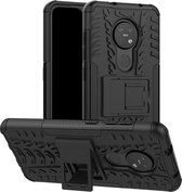 Rugged Kickstand Back Cover - Geschikt voor Nokia 6.2 / 7.2 Hoesje - Zwart