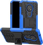 Rugged Kickstand Back Cover - Geschikt voor Nokia 6.2 / 7.2 Hoesje - Blauw
