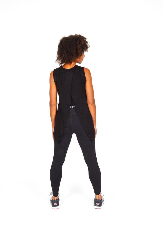Re-Born - Sportkleding - Sport top mouwloos - Yogatop - Fitness top - Wijdere top - Dames - Zwart - Maat S van Re-Born — afbeelding 4