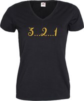 Nieuwjaar shirt voor dames 3.2.1 wijn-Maat S