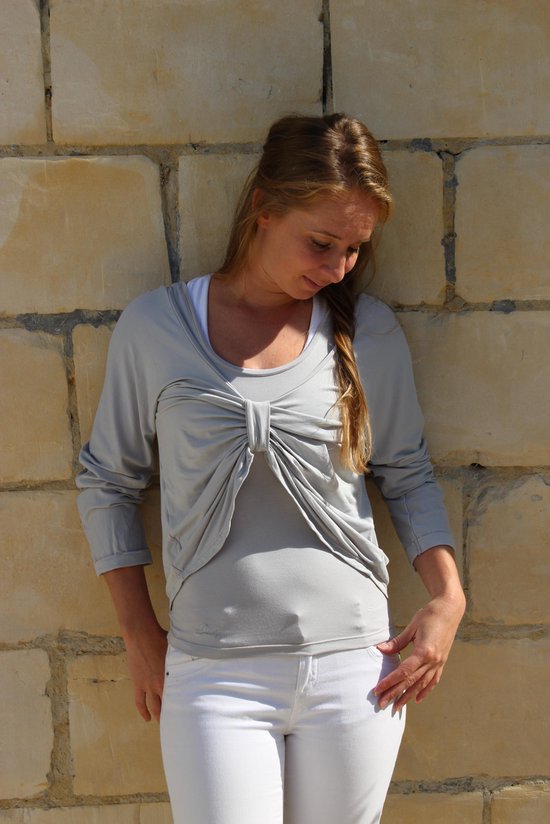 Long Sleeve dames-yoga shirt- top-licht grijs