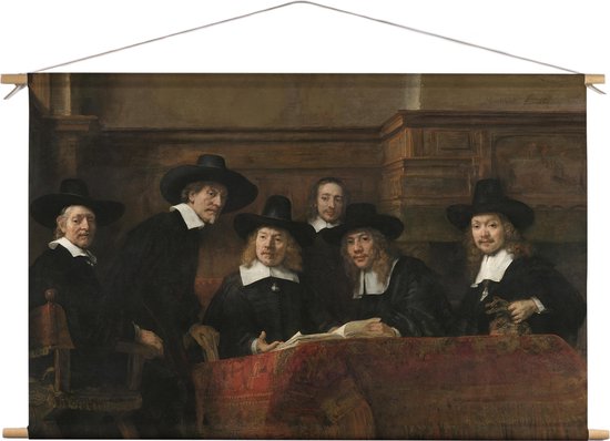 De staalmeesters | Rembrandt van Rijn | oude meesters | Textieldoek | Textielposter | Wanddecoratie | 120CM x 80CM” | Schilderij