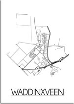 DesignClaud Waddinxveen Plattegrond poster - A2 + fotolijst zwart (42x59,4cm)