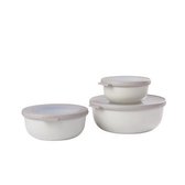 Mepal Cirqula multi bowl set 3-piece - 350, 750, 1250ml - Nordic white