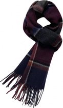 Heren sjaal Happy Red|Wollen shawl|Geruit geblokt|Rood Blauw