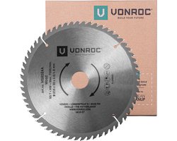 VONROC Zaagblad – Ø216MM – 60 tanden – voor hout – geschikt voor afkortzagen & tafelzagen