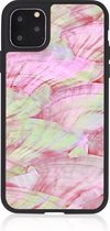 Phannie iPhone 11 Hoesje - Met GRATIS Tempered Glass Screenprotector - TPU + Seashell - Back Cover - Roze