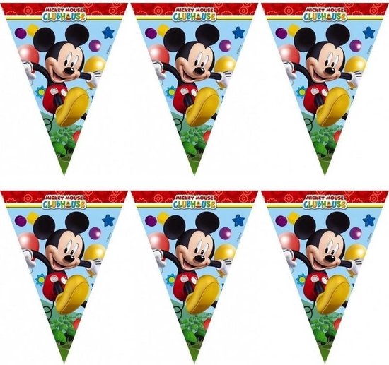 2x Mickey Mouse vlaggenlijnen 2,3 meter - Slingers/vlaggenlijnen | bol.com