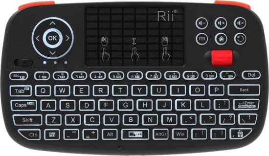 Rii i4 Bluetooth en 2.4GHz Mini Wireless Keyboard met Touchpad Mouse Combo,  LED... | bol.com