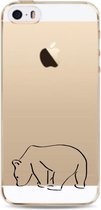 Apple Iphone 5 / 5S / SE2016 transparant siliconen hoesje - ijsbeer