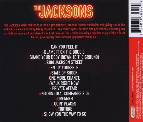 Albumhoes met de tekst 'THE JACKSONS' en tracklist.