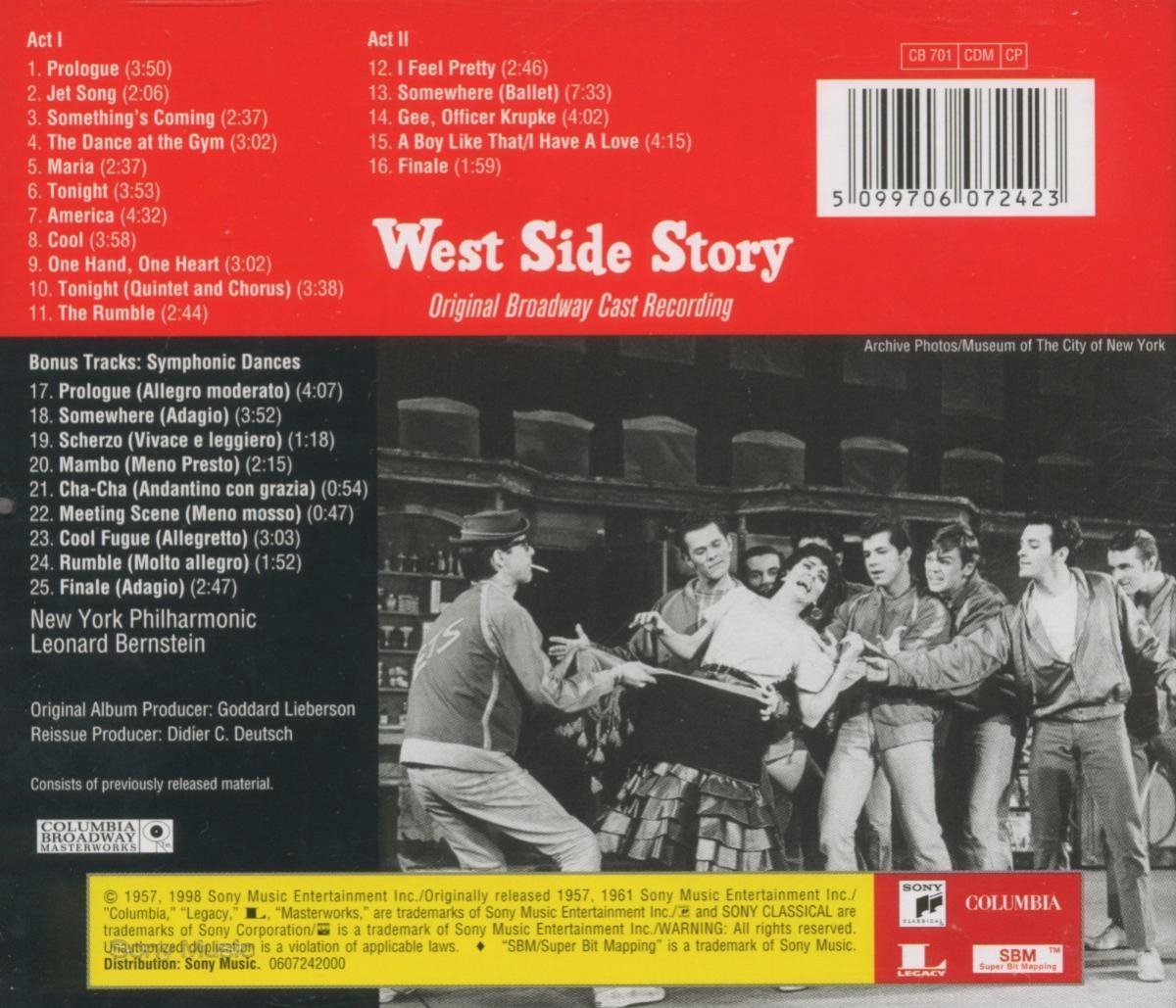 West Side Story Original Soundtrack Cd Album Muziek 5824
