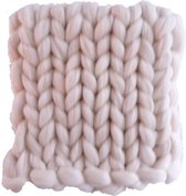 Wollen deken / woondeken / plaid XXL merino wol - lontwol 80 x 120 cm Naturel ivory HANDGEMAAKT
