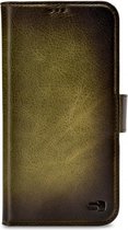 Senza Desire Leren Bookcase Hoesje - Geschikt voor iPhone SE (2020) / 8 / 7 - Burned Olive